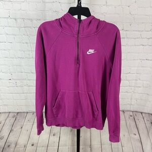 Nike Hooded Sweatshirt Pink Half Zip Size Medium
